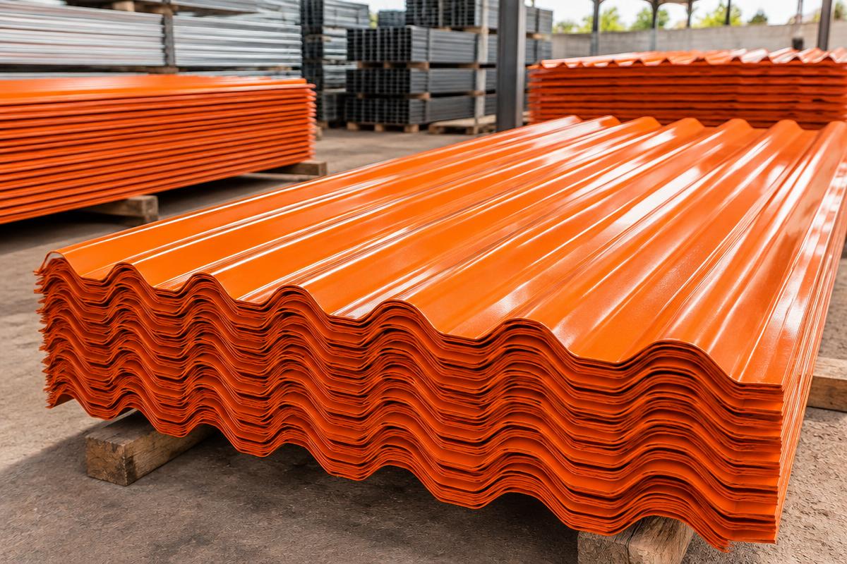 Tôle ondulée orange 0,18 mm